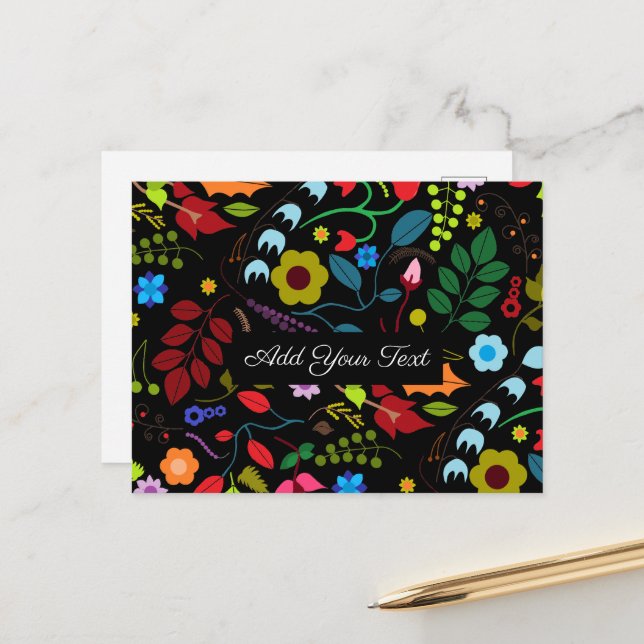 Chic Floral Postkarte (Vorderseite/Rückseite Beispiel)