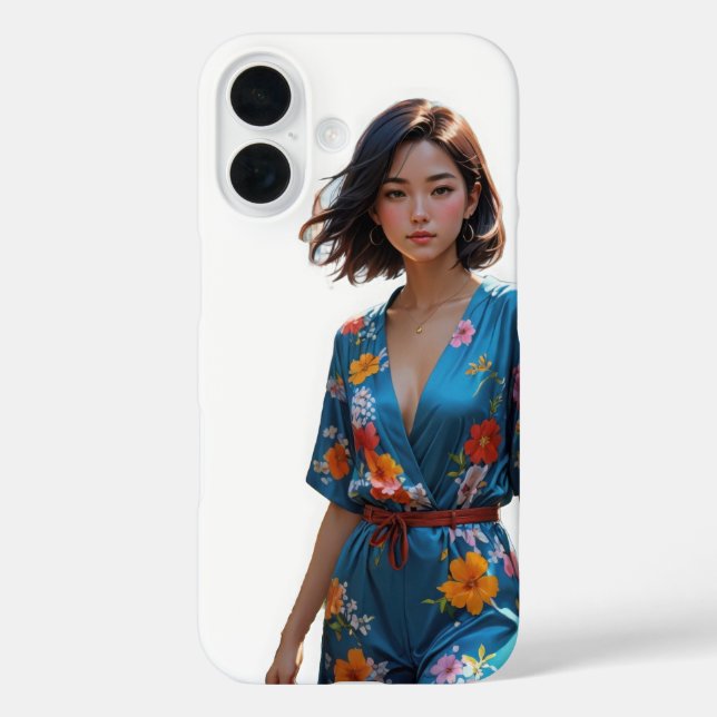 Chic Floral Protection - iPhone 16 Hülle (Rückseite)