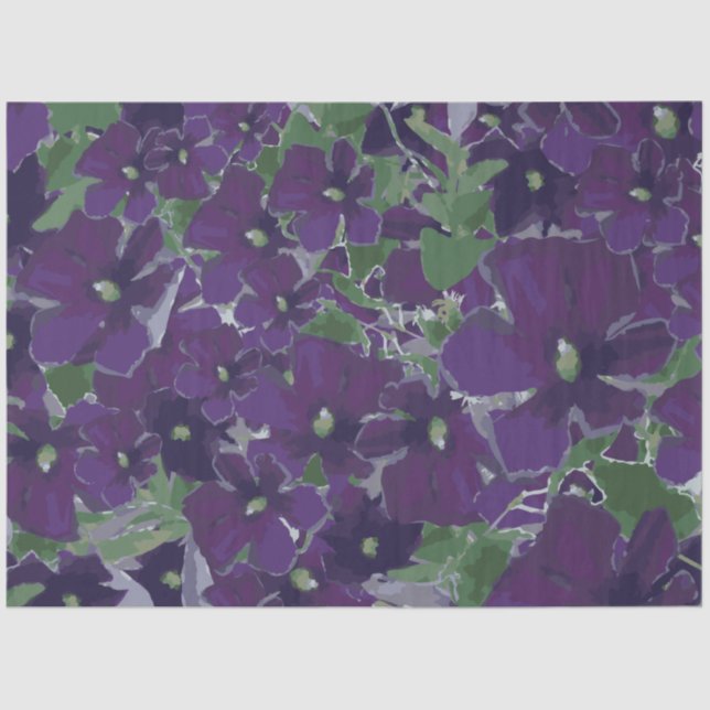 Chic Floral Purple Blumen Seidenpapier (Vorderseite)