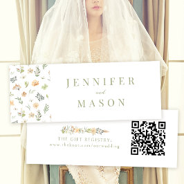 Chic floral rustic Hochzeit QR Registrierungskarte