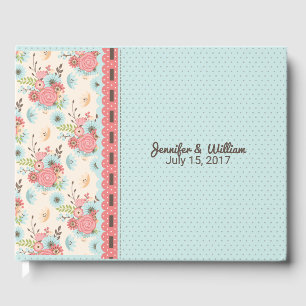 Chic Floral und Polka Dot Wedding Gästebuch