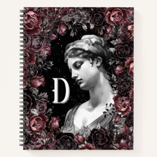 CHIC FLORAL VINTAG BAROQUE MONOGRAMM PERSONALISIER NOTIZBUCH