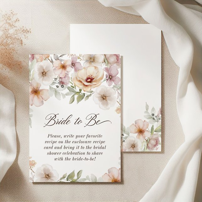 Chic Floral Wasserfarbenbrille zum Brautparty Begleitkarte (Chic Floral Watercolor Bride to Be Bridal Shower Enclosure Card)