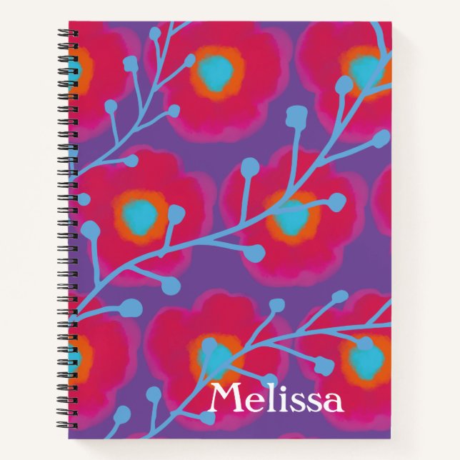 Chic Floral Watercolor Notizbuch (Vorderseite)