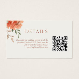 Chic Floral Wedding Details QR Code Umschließungsk