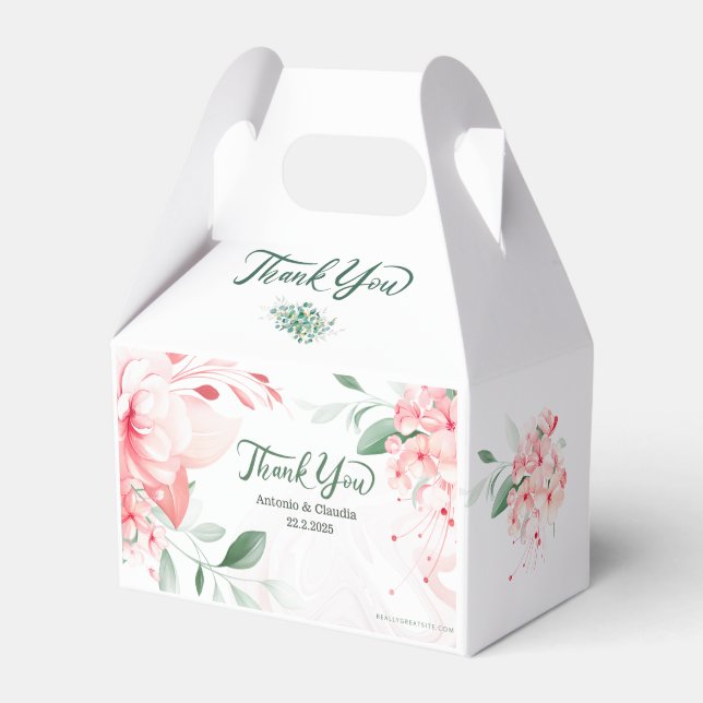 Chic Floral Wedding - Elegante Personalisiert Brid Geschenkschachtel (Vorderseite)
