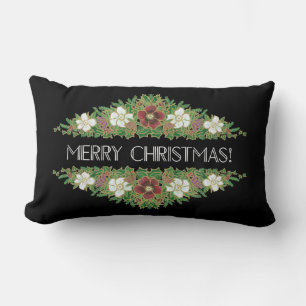 Chic Floral Weihnachten Rose, Hellebohrungen, Holl Lendenkissen