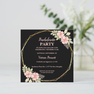 Chic Floral Wreath Bachelorette Party Invitation