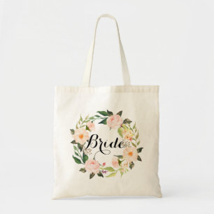 Chic Floral Wreath Bride-2 Tragetasche