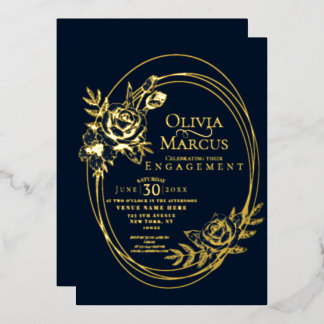 Chic Floral Wreath Wedding Folieneinladung