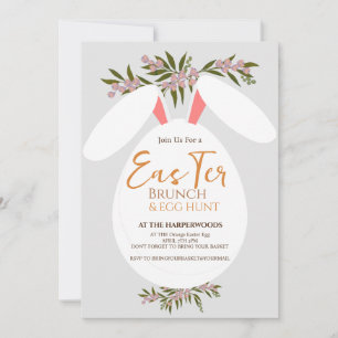 Chic florale Aquarell Osterbrunch Ei Jagen Einladung
