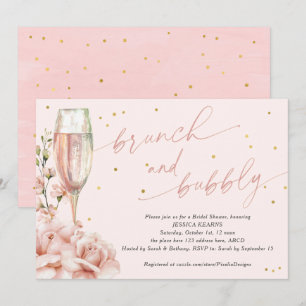 Chic floraler Champagner flöttert Brunch und blubb Einladung