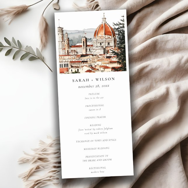 Chic Florence Cathedral Italien Hochzeitsprogramm Einladung (Von Creator hochgeladen)