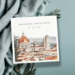 Chic Florence Cathedral Italien Wasserfarbenhochze Serviette