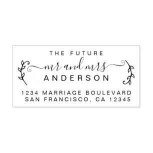Chic Foliage Future Mr. Wedding Rücksendeadresse Gummistempel