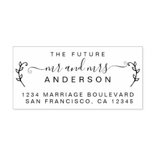 Chic Foliage Future Mr. Wedding Rücksendeadresse Gummistempel
