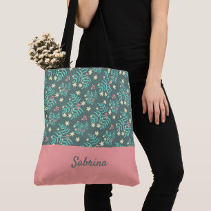 Chic Foliage Mit Monogramm Tote Bag Tasche