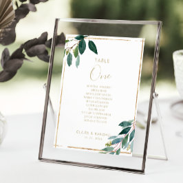 Chic Foliage Tischnummer 1 Seekarte