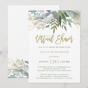 Chic Foliage   Virtual Brautparty Einladung