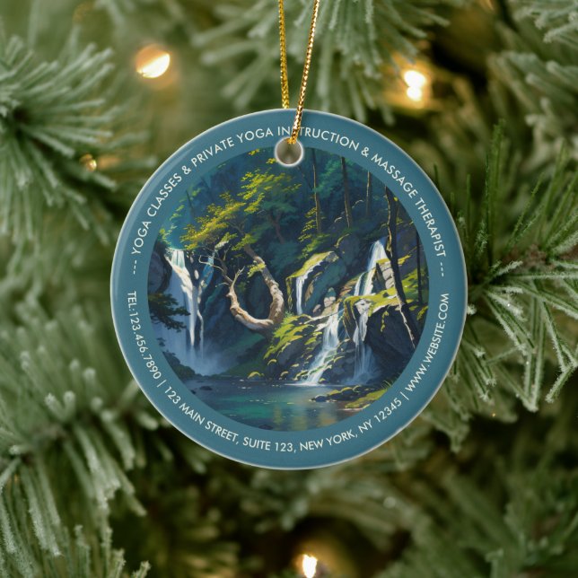 Chic Forest YOGA Versteckter Text Meditation Instr Keramik Ornament (Baum)