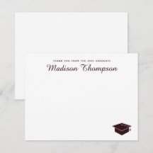 Chic Formal Burgundy Script Graduation Cap