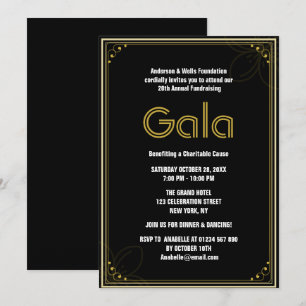 Chic Formal Corporate Gala Ball Party Fundraiser Einladung