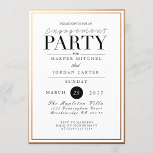 Chic & Formal Engagement Party   Aufforderung zur  Einladung
