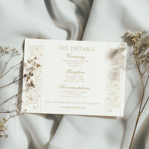 Chic formale Ecru-Schneckenwerk-Rand-Hochzeit Begleitkarte