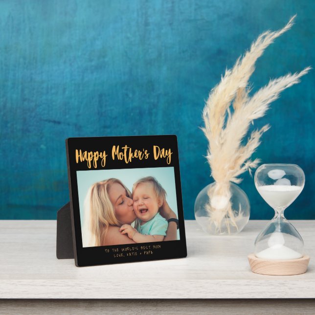 Chic Foto Calligraphie Muttertag Geschenk Schwarz Fotoplatte (InSitu)