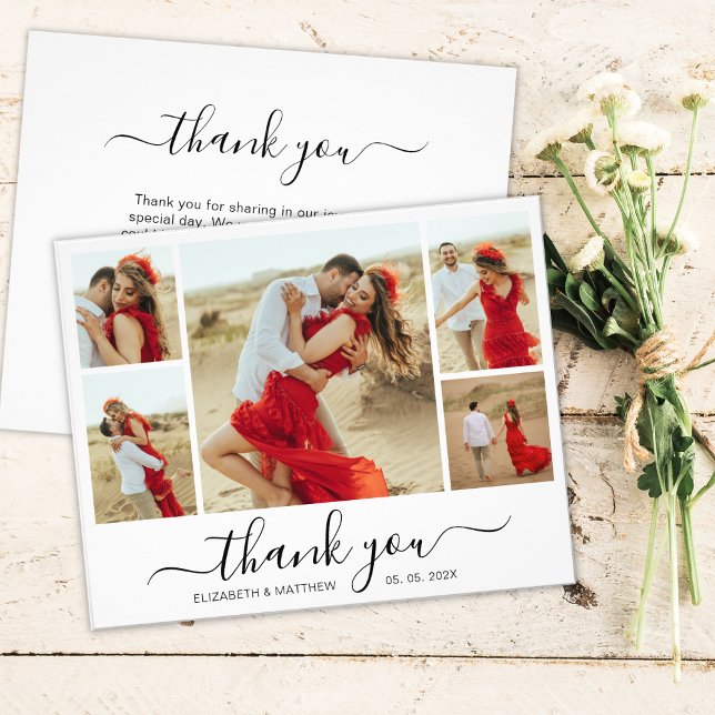 Chic Foto Collage Budget Hochzeit Vielen Dank Flye Flyer (Von Creator hochgeladen)