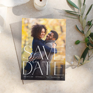 Chic Foto Grand Save the Date Einladung