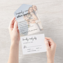 Chic Foto Hochzeitsempfang All In One Einladung