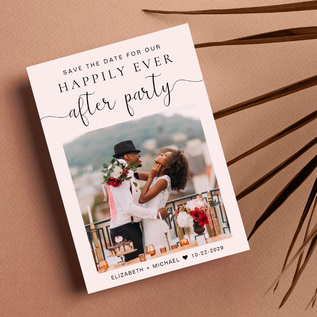 Chic Foto Pink Hochzeitsempfang Save the Date Ankündigung (Von Creator hochgeladen)