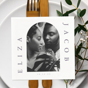 Chic Foto Wedding Date Serviette