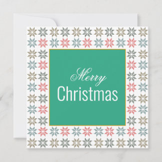 Chic Four Poinsettia Motif Weihnachten, Personalis Karte