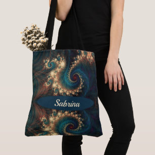 Chic Fraktal Mit Monogramm Tote Bag Tasche