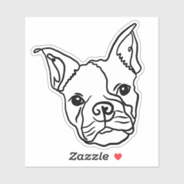 Chic French Bulldog Line Art: Bearbeiten Sie Ihren Aufkleber