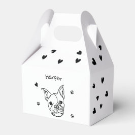 Chic French Bulldog Line Art: Bearbeiten Sie Ihren Geschenkschachtel