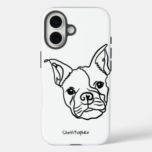 Chic French Bulldog Line Art: Bearbeiten Sie Ihren iPhone 16 Hülle