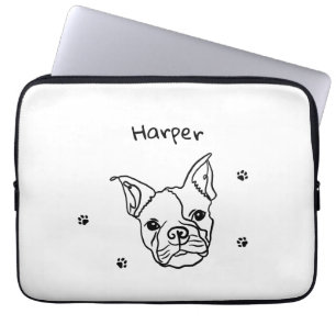 Chic French Bulldog Line Art: Bearbeiten Sie Ihren Laptopschutzhülle