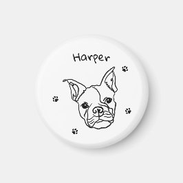 Chic French Bulldog Line Art: Bearbeiten Sie Ihren Magnet