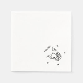 Chic French Bulldog Line Art: Bearbeiten Sie Ihren Serviette