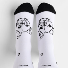 Chic French Bulldog Line Art: Bearbeiten Sie Ihren Socken