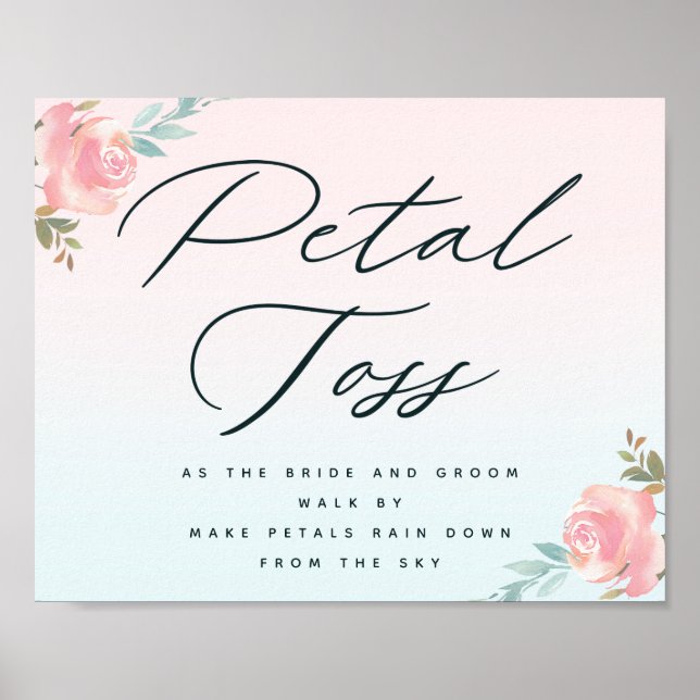 Chic French Garden Petal Toss Wedding Sendoff Zeic Poster (Vorne)