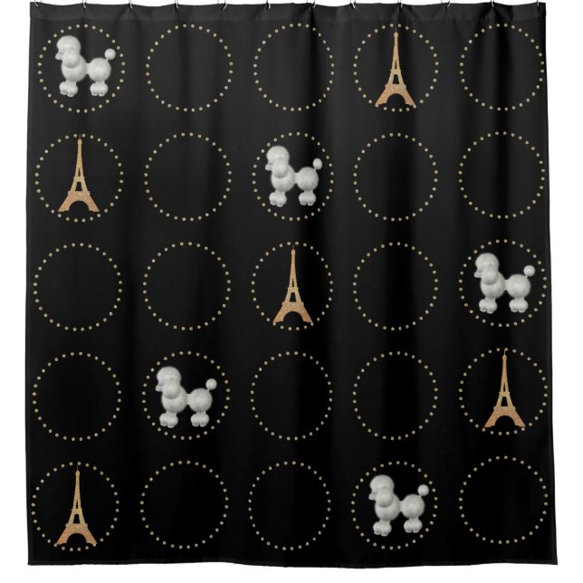 Chic French Inspiriert Black Shower Vorhang (Vorderseite)