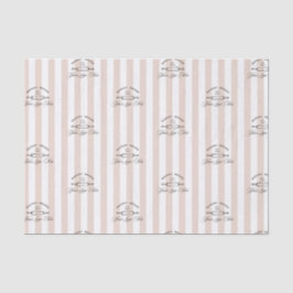 Chic French Pink Striping Bakery Logo Business Seidenpapier