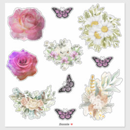 Chic fresh bridal  wonderful flowers foliage aufkleber