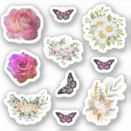  Chic fresh bridal wonderful flowers foliage Aufkleber
