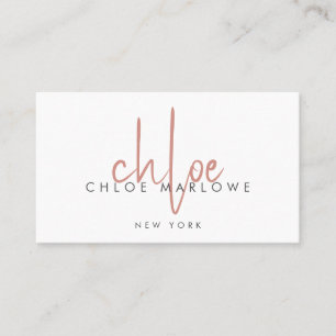 Chic Friseur Minimalistisches Monogramm Visitenkarte