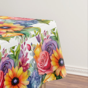 Chic Frühlingsfarben Blumen Floral Tischdecke